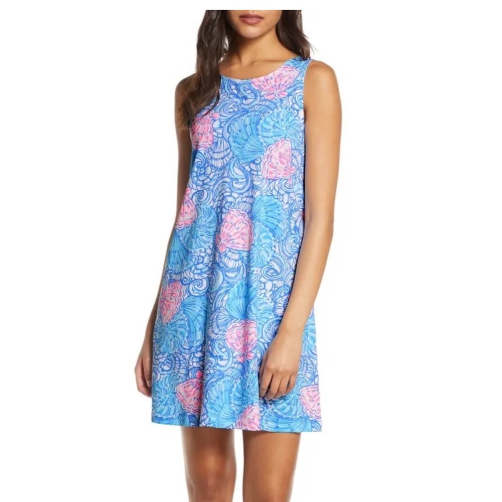 Lilly Pulitzer Kristen Swing Dress XS‎ Blue Haven Raising Shell Coastal Beach